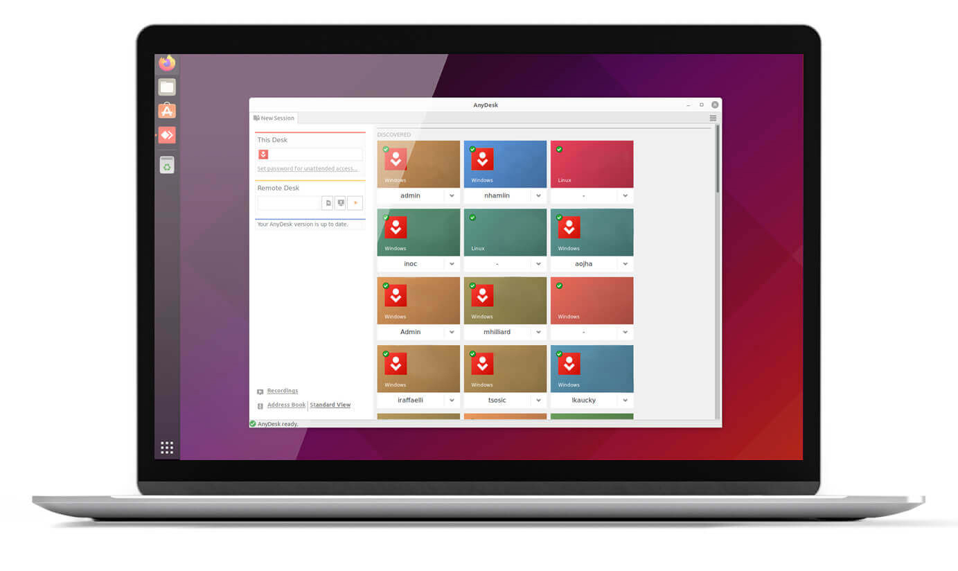 Linux device with AnyDesk